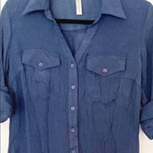 NWOT!New blue see throu shirt